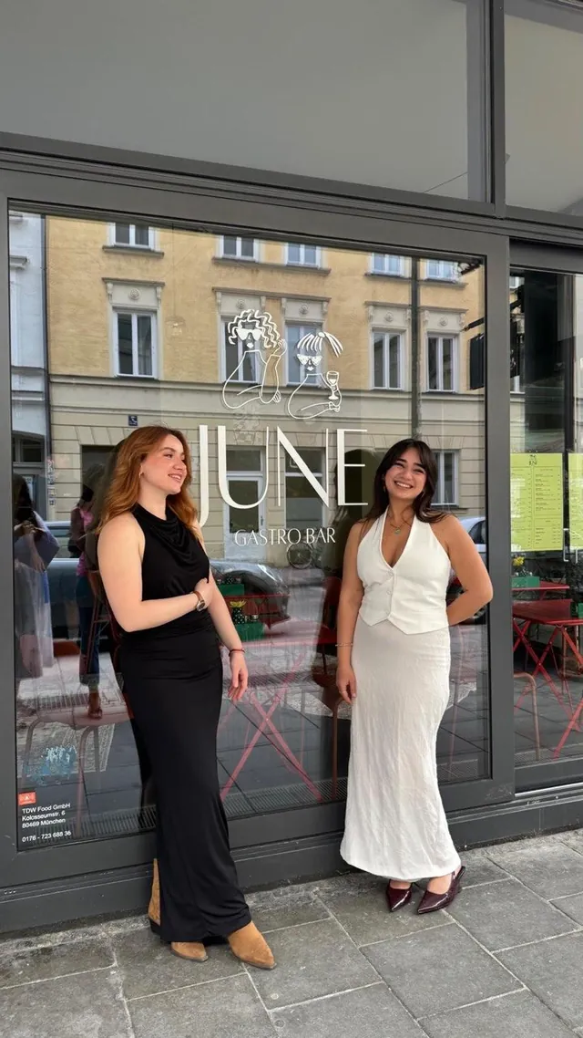 Günay and Nemo outside JUNE Gastrobar